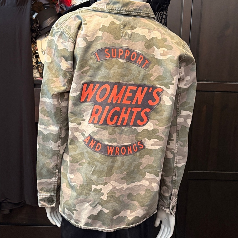 Handcrafted Up Cycled Camouflage by me Gap Jacket in size medium